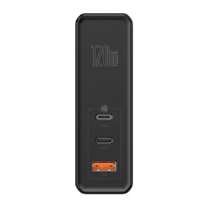 Зарядний пристрій Baseus GaN Mini 120W (2xType-C, USB; Cable USB-C to USB-C) 5A - Фото 3