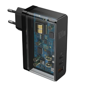 Зарядний пристрій Baseus GaN Mini 120W (2xType-C, USB; Cable USB-C to USB-C) 5A - Фото 4
