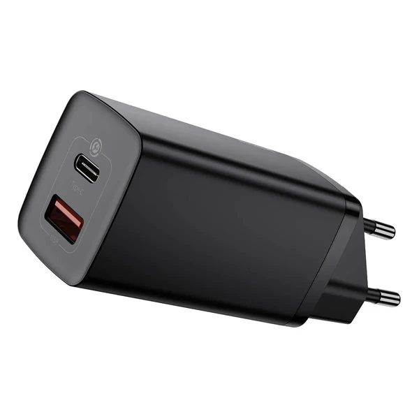 Швидкий мережевий зарядний пристрій Baseus GaN2 Lite Quick Charger Black 65W (EU)