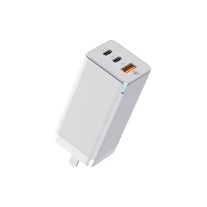 Швидкий мережевий зарядний пристрій Baseus GaN2 Pro Quick Charger 2 Type-C + USB-A White 65W (US) + EU адаптер  - Фото 1