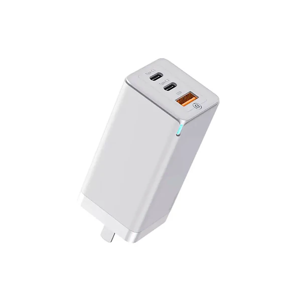 Швидкий мережевий зарядний пристрій Baseus GaN2 Pro Quick Charger 2 Type-C + USB-A White 65W (US) + EU адаптер