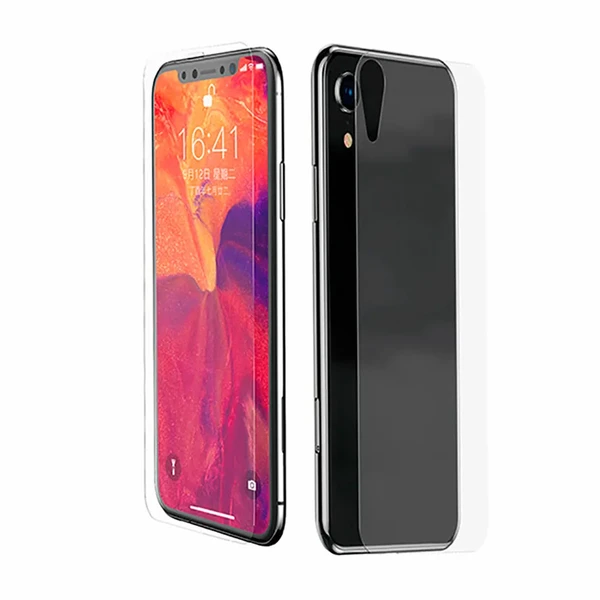 Переднє + заднє захисне скло Baseus Glass Film Set Transparent для iPhone XR