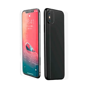 Переднє + заднє захисне скло Baseus Glass Film Set Transparent для iPhone XS Max SGAPIPH65-TZ02 - Фото 1