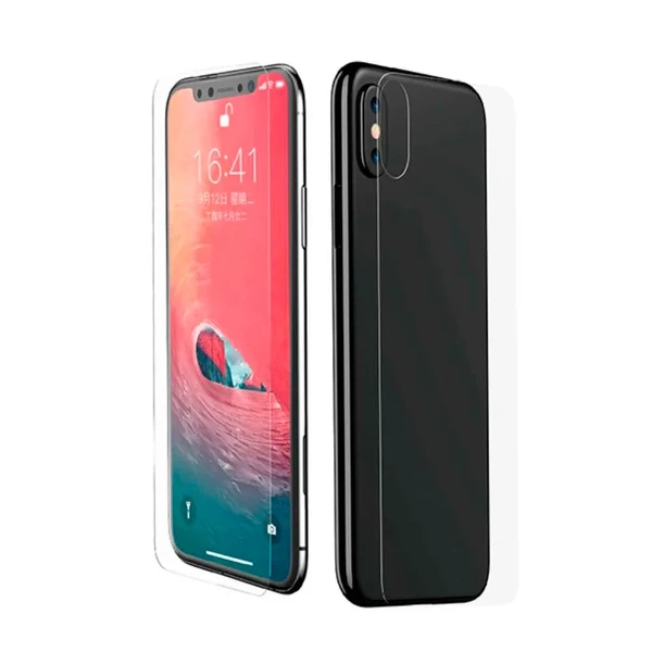 Переднє + заднє захисне скло Baseus Glass Film Set Transparent для iPhone XS Max