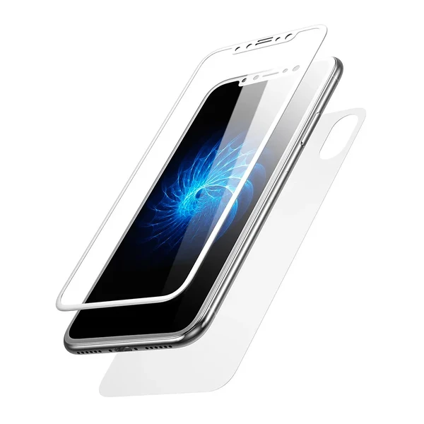Переднее + заднее защитное стекло Baseus Glass Film Set White для iPhone X | XS