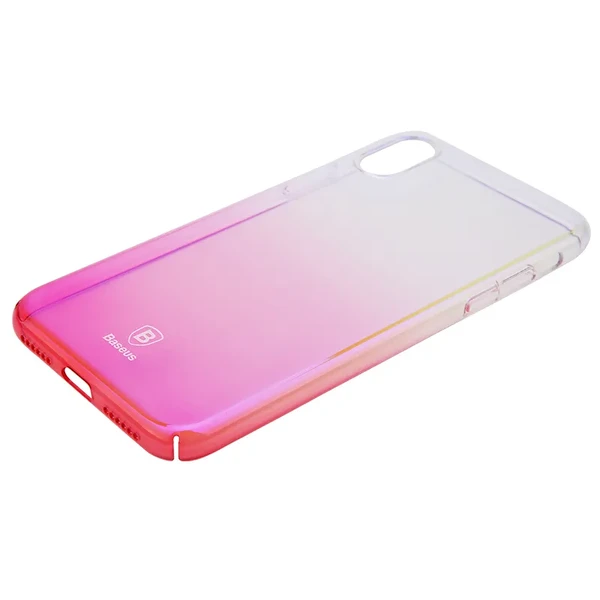 Чохол-накладка Baseus Glaze Case Transparent Pink для iPhone X | XS