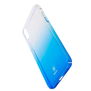 Чохол-накладка Baseus Glaze Case Transparent Blue для iPhone X | XS - Фото 4