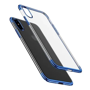 Чохол-накладка Baseus Glitter Case Transparent Blue для iPhone X  - Фото 1