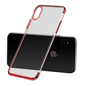 Чехол-накладка Baseus Glitter Case Transparent Red для iPhone X - Фото 2