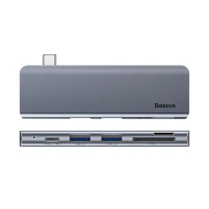 Хаб Baseus Harmonica 5-in-1 USB-C Grey - Фото 3