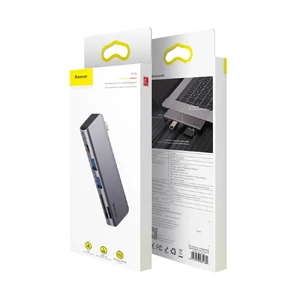 Хаб Baseus Harmonica 5-in-1 USB-C Grey - Фото 4