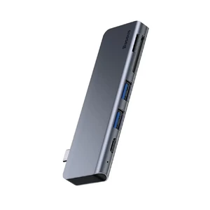 Хаб Baseus Harmonica 5-in-1 USB-C Grey CAHUB-K0G - Фото 1