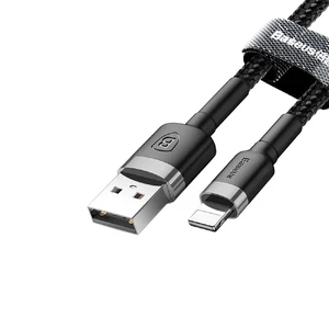 Нейлоновый кабель Baseus Kevlar Lightning to USB 2m Black - Фото 3