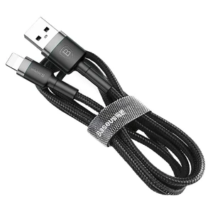 Нейлоновый кабель Baseus Kevlar Lightning to USB 2m Black - Фото 2
