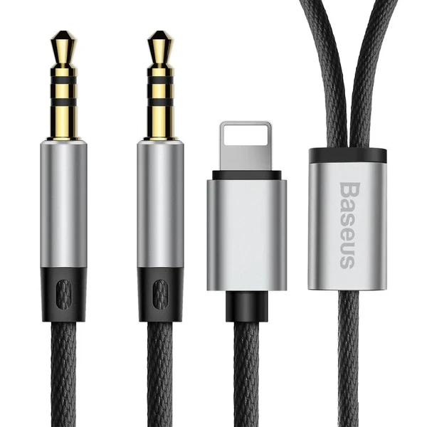 Кабель Baseus L33 Black Lightning to Dual Mini-Jack 3.5mm 1.2m