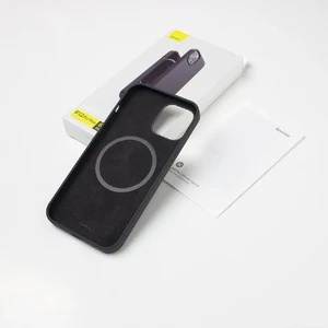Силиконовый чехол Baseus Liquid Silica Gel Magnetic MagSafe для iPhone 12 Pro Max - Фото 4