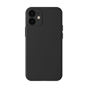 Черный силиконовый чехол Baseus Liquid Silica Gel Protective Case Black для iPhone 12 - Фото 2