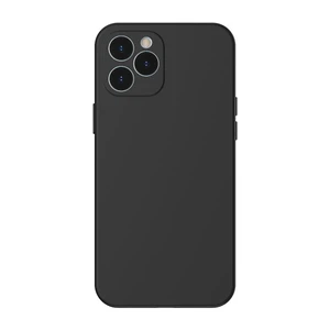 Черный силиконовый чехол Baseus Liquid Silica Gel Protective Case Black для iPhone 12 Pro Max - Фото 2