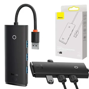 Хаб (адаптер) Baseus Lite Series 4-Port HUB USB-A to USB 3.0 Black (0.25m) - Фото 3