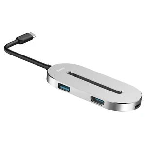 Адаптер Baseus O HUB Type-C Multi-function Converter Silver - Фото 3