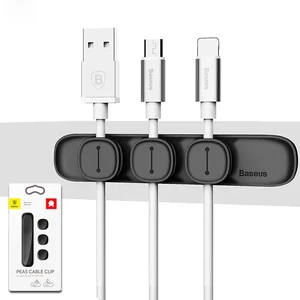 Магнітний тримач для кабелів Baseus Peas Cable Clip Black ACWDJ-01 - Фото 1