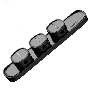 Магнітний тримач для кабелів Baseus Peas Cable Clip Black - Фото 2