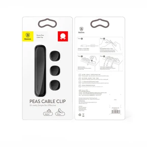 Магнітний тримач для кабелів Baseus Peas Cable Clip Black - Фото 4