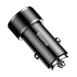 Быстрая автозарядка Baseus Small Screw USB Type-C PD + USB 3.0 Black 36W - Фото 3