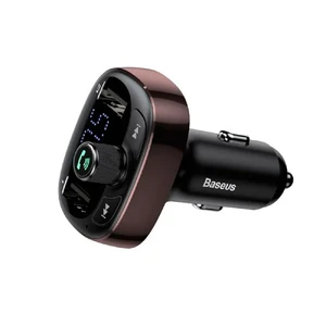 Автомобильный FM трансмиттер Baseus S-09 T-Typed Bluetooth MP3 Coffee - Фото 2