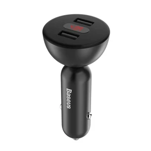 Автозарядка з дисплеєм Baseus Shake-Head Dual USB Black CCALL-YT01/BSC-C9X1 - Фото 1