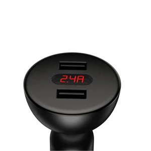 Автозарядка з дисплеєм Baseus Shake-Head Dual USB Black - Фото 6