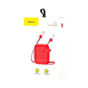 Силіконовий чохол з шнурком Baseus Silicone Case Red для Apple AirPods - Фото 7