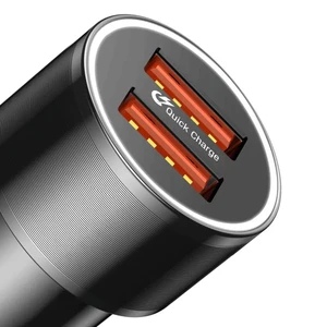 Швидка автозарядка Baseus Small Screw Dual-USB Black 36W - Фото 4