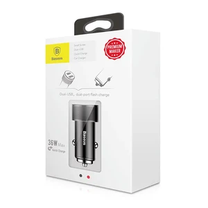 Швидка автозарядка Baseus Small Screw Dual-USB Black 36W - Фото 6