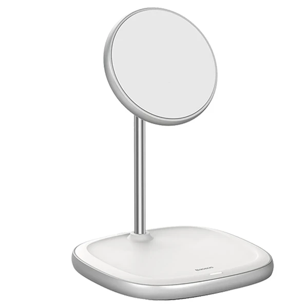 Док-станція Baseus Swan Magnetic Desktop MagSafe 15W White для iPhone 14 | 13 | 12 (Уцінка)