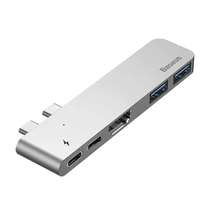 Алюминиевый концентратор Baseus Thunderbolt С+ Hub Deep Space Grey - Фото 2