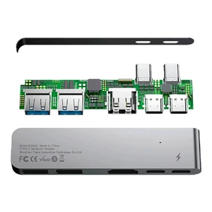 Алюминиевый концентратор Baseus Thunderbolt С+ Hub Deep Space Grey - Фото 5