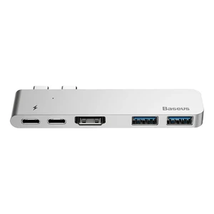 Алюминиевый концентратор Baseus Thunderbolt С+ Hub Deep Space Grey - Фото 3