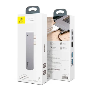 Алюминиевый концентратор Baseus Thunderbolt С+ Hub Deep Space Grey - Фото 6