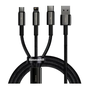 Зарядний кабель Baseus Tungsten Gold One-for-three Type C to Lightning to Micro-USB 1.5m CAMLTWJ-01 - Фото 1