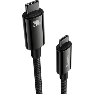 Нейлоновий кабель Type-C to Type-C для швидкої зарядки Baseus Tungsten Gold 240W (1m) - Фото 2