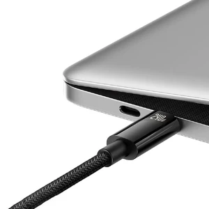 Нейлоновий кабель Type-C to Type-C для швидкої зарядки Baseus Tungsten Gold 240W (1m) - Фото 3