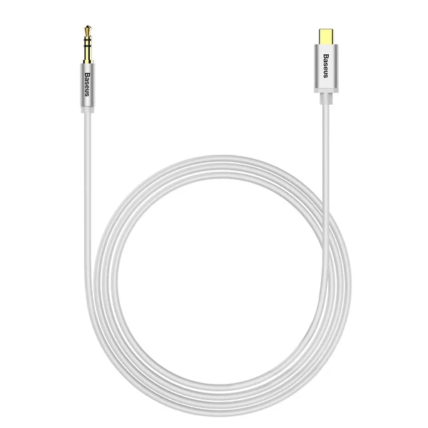 Кабель Baseus Yiven M01 USB-C to Mini-Jack 3.5mm White 1.2m