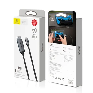 Нейлоновый кабель Baseus Video USB Type-C to HDMI 1.8m Space Gray - Фото 3