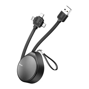 Кабель-рулетка Baseus Waterdrop Scaling 3-in-1 USB to Micro-USB | USB Type-C | Lightning Black
