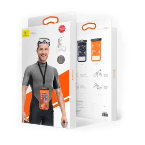 Універсальний водонепроникний чохол Baseus Waterproof Bag Orange для смартфонів до 5.9" - Фото 3