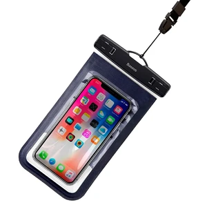 Универсальный водонепроницаемый чехол Baseus Waterproof Bag Dark Blue для смартфонов до 6" - Фото 2