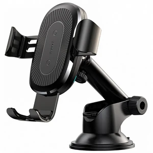 Автодержатель с беспроводной зарядкой Baseus Gravity Car Mount Black WXYL-A01 - Фото 1