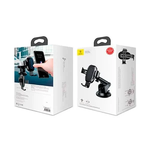 Автодержатель с беспроводной зарядкой Baseus Gravity Car Mount Black - Фото 6