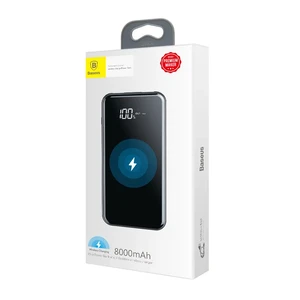 Повербанк с дисплеем и беспроводной зарядкой Baseus Wireless Charger 8000mAh Black - Фото 7